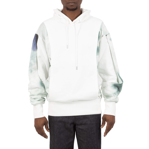 Layered Contrast Print Hoodie-Feng Chen Wang