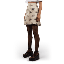 Beige Eye Mini Skirt