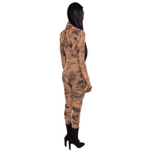 Skinwalker Hybrid Printed Mesh Catsuit (Dark Nude)-LEO
