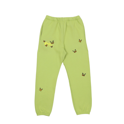 Butterfly Embroidered Sweatpants (Sage)