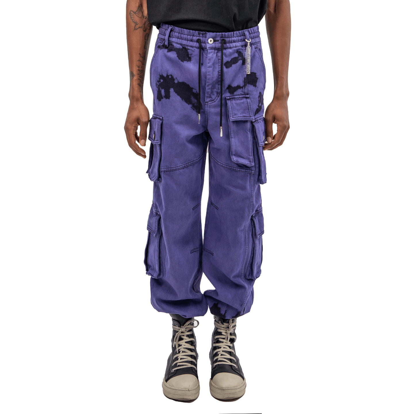 Denim Tie-Dye Cargo Pants