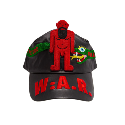 Black W.A.R. Snake Cap-Walter Van Beirendonck