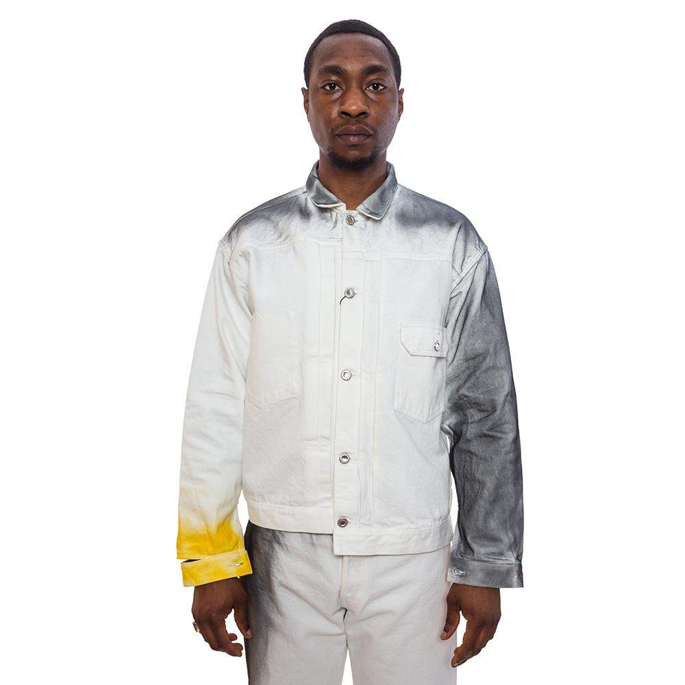 White Denim Distressed Jacket-N. Hoolywood