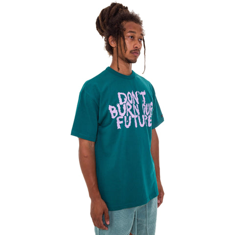 Don't Burn Our Future T-shirt [Teal]-AJOBYAJO