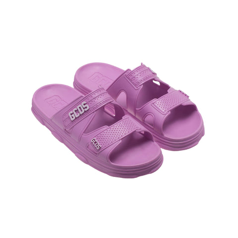 Pink Fluo Rubber Sandals-GCDS