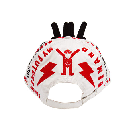 White W.A.R. Words Cap-Walter Van Beirendonck