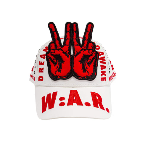 White W.A.R. Words Cap-Walter Van Beirendonck
