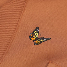 Butterfly Embroidered Hoodie (Bark)
