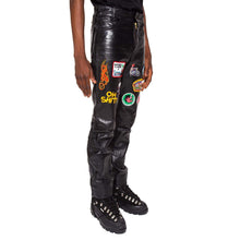 Black Leather Patch Pants-Guitar Boy Archive