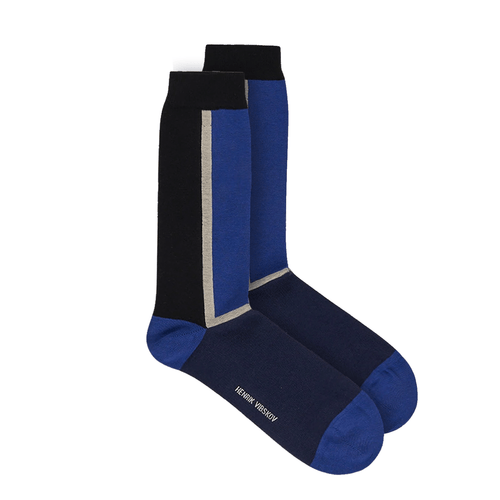 Color Block Socks (Navy Blue Blocks)